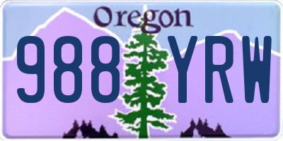 OR license plate 988YRW