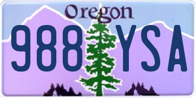 OR license plate 988YSA