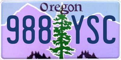 OR license plate 988YSC