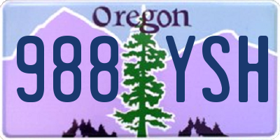 OR license plate 988YSH