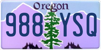 OR license plate 988YSQ