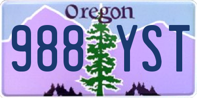 OR license plate 988YST