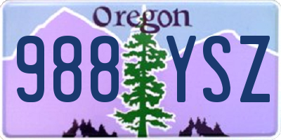 OR license plate 988YSZ