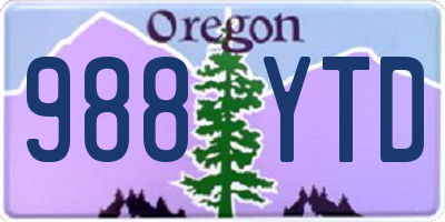OR license plate 988YTD