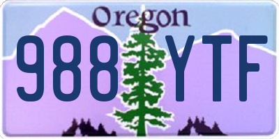 OR license plate 988YTF