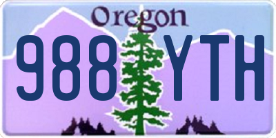 OR license plate 988YTH