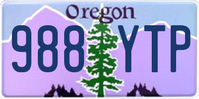 OR license plate 988YTP