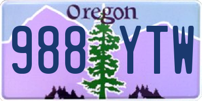 OR license plate 988YTW