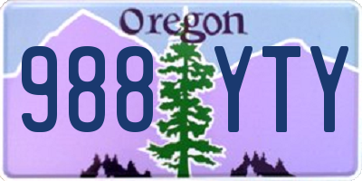 OR license plate 988YTY