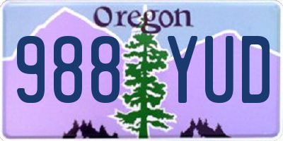 OR license plate 988YUD