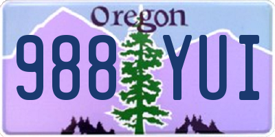 OR license plate 988YUI
