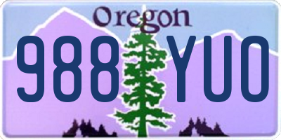 OR license plate 988YUO