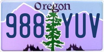 OR license plate 988YUV