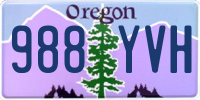 OR license plate 988YVH