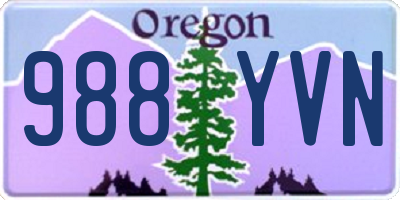 OR license plate 988YVN