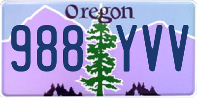 OR license plate 988YVV