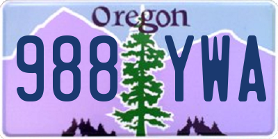 OR license plate 988YWA