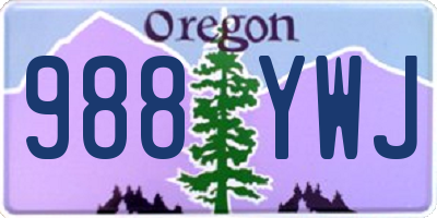 OR license plate 988YWJ