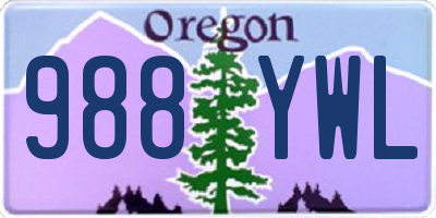 OR license plate 988YWL