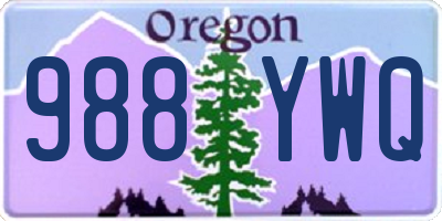 OR license plate 988YWQ