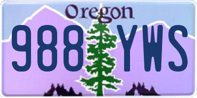 OR license plate 988YWS