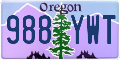 OR license plate 988YWT