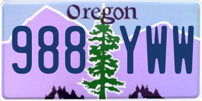 OR license plate 988YWW