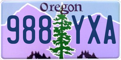 OR license plate 988YXA