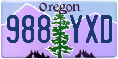 OR license plate 988YXD