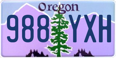 OR license plate 988YXH