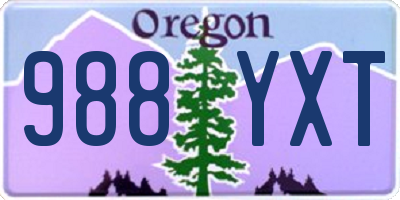 OR license plate 988YXT