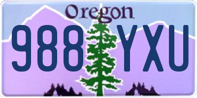 OR license plate 988YXU
