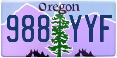 OR license plate 988YYF