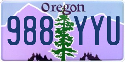 OR license plate 988YYU