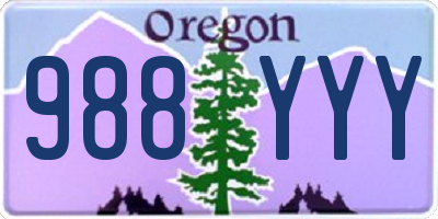 OR license plate 988YYY