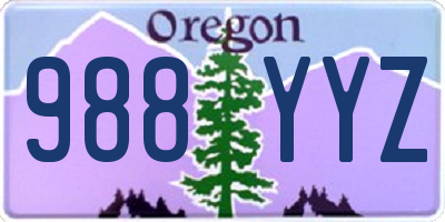 OR license plate 988YYZ