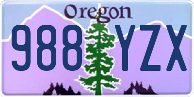 OR license plate 988YZX