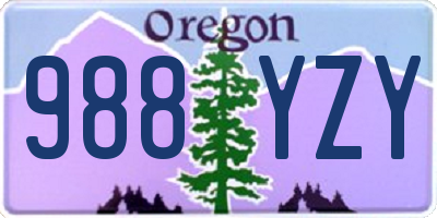 OR license plate 988YZY