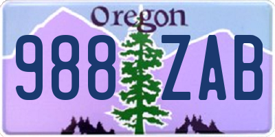 OR license plate 988ZAB