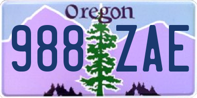 OR license plate 988ZAE