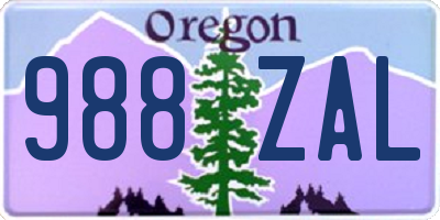 OR license plate 988ZAL