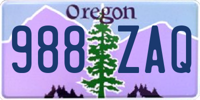 OR license plate 988ZAQ
