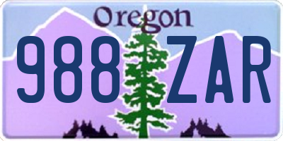 OR license plate 988ZAR