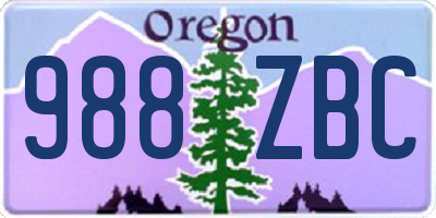 OR license plate 988ZBC