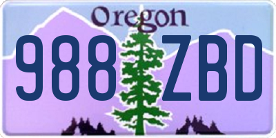 OR license plate 988ZBD