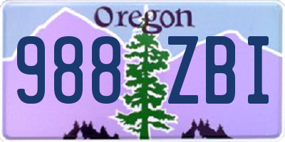 OR license plate 988ZBI