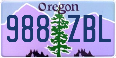 OR license plate 988ZBL