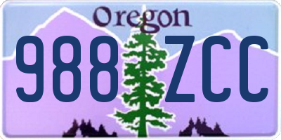 OR license plate 988ZCC