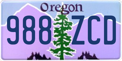 OR license plate 988ZCD