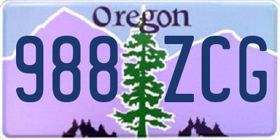 OR license plate 988ZCG
